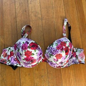 Victoria's Secret Red and Purple Floral Bra